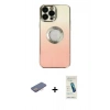 MARSİLYAN™- iPhone 13 Pro Max Kılıf Kutup Yansıma Özel Seri - Şeffaf Pasifik Cam Ekran Koruyucu + Renkli Kamera Lens Koruma Cam - PE