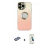 MARSİLYAN™- iPhone 13 Pro Max Kılıf Kutup Yansıma Özel Seri - Şeffaf Pasifik Cam Ekran Koruyucu + Renkli Kamera Lens Koruma Cam - SI