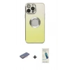 MARSİLYAN™- iPhone 13 Pro Max Kılıf Kutup Yansıma Özel Seri - Şeffaf Pasifik Cam Ekran Koruyucu + Renkli Kamera Lens Koruma Cam - PE
