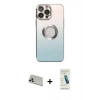 MARSİLYAN™- iPhone 13 Pro Max Kılıf Kutup Yansıma Özel Seri - Şeffaf Pasifik Cam Ekran Koruyucu + Rainbow Kamera Lens Koruma Cam - REGD