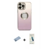 MARSİLYAN™- iPhone 13 Pro Max Kılıf Kutup Yansıma Özel Seri - Şeffaf Pasifik Cam Ekran Koruyucu + Shine Kamera Lens Koruma Cam - MI