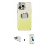 MARSİLYAN™- iPhone 13 Pro Max Kılıf Kutup Yansıma Özel Seri - Şeffaf Pasifik Cam Ekran Koruyucu + Pers Alüminyum Kamera Lens - SABE