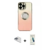 MARSİLYAN™- iPhone 13 Pro Max Kılıf Kutup Yansıma Özel Seri - Şeffaf Pasifik Cam Ekran Koruyucu + Pers Alüminyum Kamera Lens - SABE