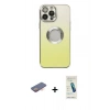 MARSİLYAN™- iPhone 13 Pro Max Kılıf Kutup Yansıma Özel Seri - Şeffaf Pasifik Cam Ekran Koruyucu + Renkli Kamera Lens Koruma Cam - TU