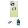 MARSİLYAN™- iPhone 13 Pro Max Kılıf Kutup Yansıma Özel Seri - Siyah 18D Cam Ekran Koruyucu + Shine Kamera Lens Koruma Cam - PE