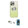 MARSİLYAN™- iPhone 13 Pro Max Kılıf Kutup Yansıma Özel Seri - Siyah 18D Cam Ekran Koruyucu + Pers Alüminyum Kamera Lens - GD