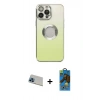 MARSİLYAN™- iPhone 13 Pro Max Kılıf Kutup Yansıma Özel Seri - Siyah 18D Cam Ekran Koruyucu + Rainbow Kamera Lens Koruma Cam - MI