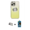 MARSİLYAN™- iPhone 13 Pro Max Kılıf Kutup Yansıma Özel Seri - Siyah 18D Cam Ekran Koruyucu + Rainbow Kamera Lens Koruma Cam - MR