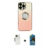 MARSİLYAN™- iPhone 13 Pro Max Kılıf Kutup Yansıma Özel Seri - Siyah 18D Cam Ekran Koruyucu + Shine Kamera Lens - GD