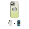 MARSİLYAN™- iPhone 13 Pro Max Kılıf Kutup Yansıma Özel Seri - Siyah 18D Cam Ekran Koruyucu + Shine Kamera Lens - GD