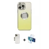 MARSİLYAN™- iPhone 13 Pro Max Kılıf Kutup Yansıma Özel Seri - Siyah 3D Antistatik Cam Ekran Koruyucu + Shine Kamera Lens - GD
