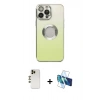 MARSİLYAN™- iPhone 13 Pro Max Kılıf Kutup Yansıma Özel Seri - Siyah 3D Antistatik Cam Ekran Koruyucu + Shine Kamera Lens - GD