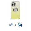 MARSİLYAN™- iPhone 13 Pro Max Kılıf Kutup Yansıma Özel Seri - Siyah 3D Antistatik Cam Ekran Koruyucu + Shine Kamera Lens Koruma Cam - MI