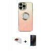 MARSİLYAN™- iPhone 13 Pro Max Kılıf Kutup Yansıma Özel Seri - Siyah 3D Antistatik Hayalet Cam Ekran Koruyucu + Pers Alüminyum Kamera Lens - KI