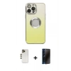 MARSİLYAN™- iPhone 13 Pro Max Kılıf Kutup Yansıma Özel Seri - Siyah 3D Antistatik Hayalet Cam Ekran Koruyucu + Shine Kamera Lens - GD