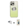 MARSİLYAN™- iPhone 13 Pro Max Kılıf Kutup Yansıma Özel Seri - Siyah 6D Mat Seramik Hayalet Nano Ekran Koruyucu + Pers Alüminyum Kamera Lens - SABE