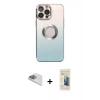 MARSİLYAN™- iPhone 13 Pro Max Kılıf Kutup Yansıma Özel Seri - Siyah 6D Mat Seramik Hayalet Nano Ekran Koruyucu + Pers Alüminyum Kamera Lens - SABE