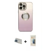 MARSİLYAN™- iPhone 13 Pro Max Kılıf Kutup Yansıma Özel Seri - Siyah 6D Mat Seramik Hayalet Nano Ekran Koruyucu + Rainbow Kamera Lens Koruma Cam - MI