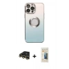 MARSİLYAN™- iPhone 13 Pro Max Kılıf Kutup Yansıma Özel Seri - Siyah 6D Mat Seramik Hayalet Nano Ekran Koruyucu + Raze Metal Kamera Lens - GD