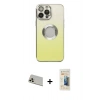MARSİLYAN™- iPhone 13 Pro Max Kılıf Kutup Yansıma Özel Seri - Siyah 6D Mat Seramik Hayalet Nano Ekran Koruyucu + Rainbow Kamera Lens Koruma Cam - REGD
