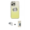 MARSİLYAN™- iPhone 13 Pro Max Kılıf Kutup Yansıma Özel Seri - Siyah 6D Mat Seramik Hayalet Nano Ekran Koruyucu + Pers Alüminyum Kamera Lens - SABE