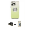 MARSİLYAN™- iPhone 13 Pro Max Kılıf Kutup Yansıma Özel Seri - Siyah 6D Mat Seramik Hayalet Nano Ekran Koruyucu + Raze Metal Kamera Lens - GD