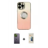 MARSİLYAN™- iPhone 13 Pro Max Kılıf Kutup Yansıma Özel Seri - Siyah 6D Mat Seramik Hayalet Nano Ekran Koruyucu + Neon Fosforlu Kamera Lens - YL