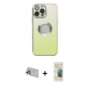 MARSİLYAN™- iPhone 13 Pro Max Kılıf Kutup Yansıma Özel Seri - Siyah 6D Mat Seramik Hayalet Nano Ekran Koruyucu + Rainbow Kamera Lens Koruma Cam - REGD