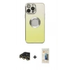 MARSİLYAN™- iPhone 13 Pro Max Kılıf Kutup Yansıma Özel Seri - Siyah 6D Mat Seramik Hayalet Nano Ekran Koruyucu + Raze Metal Kamera Lens - GD