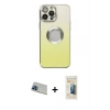 MARSİLYAN™- iPhone 13 Pro Max Kılıf Kutup Yansıma Özel Seri - Siyah 6D Mat Seramik Hayalet Nano Ekran Koruyucu + Rainbow Kamera Lens Koruma Cam - MI