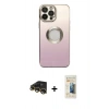 MARSİLYAN™- iPhone 13 Pro Max Kılıf Kutup Yansıma Özel Seri - Siyah 6D Mat Seramik Hayalet Nano Ekran Koruyucu + Raze Metal Kamera Lens - GD