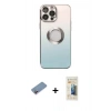 MARSİLYAN™- iPhone 13 Pro Max Kılıf Kutup Yansıma Özel Seri - Siyah 6D Mat Seramik Hayalet Nano Ekran Koruyucu + Shine Kamera Lens Koruma Cam - PE