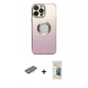 MARSİLYAN™- iPhone 13 Pro Max Kılıf Kutup Yansıma Özel Seri - Siyah 6D Mat Seramik Hayalet Nano Ekran Koruyucu + Renkli Kamera Lens Koruma Cam - PE