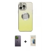 MARSİLYAN™- iPhone 13 Pro Max Kılıf Kutup Yansıma Özel Seri - Siyah 6D Mat Seramik Hayalet Nano Ekran Koruyucu + Neon Fosforlu Kamera Lens - YL
