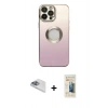 MARSİLYAN™- iPhone 13 Pro Max Kılıf Kutup Yansıma Özel Seri - Siyah 6D Mat Seramik Hayalet Nano Ekran Koruyucu + Pers Alüminyum Kamera Lens - SABE