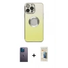 MARSİLYAN™- iPhone 13 Pro Max Kılıf Kutup Yansıma Özel Seri - Siyah 6D Mat Seramik Hayalet Nano Ekran Koruyucu + Neon Fosforlu Kamera Lens - MI
