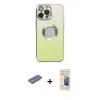 MARSİLYAN™- iPhone 13 Pro Max Kılıf Kutup Yansıma Özel Seri - Siyah 6D Mat Seramik Hayalet Nano Ekran Koruyucu + Renkli Kamera Lens Koruma Cam - YL