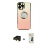 MARSİLYAN™- iPhone 13 Pro Max Kılıf Kutup Yansıma Özel Seri - Siyah 6D Mat Seramik Hayalet Nano Ekran Koruyucu + Raze Metal Kamera Lens - GD