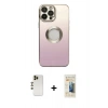 MARSİLYAN™- iPhone 13 Pro Max Kılıf Kutup Yansıma Özel Seri - Siyah 6D Mat Seramik Hayalet Nano Ekran Koruyucu + Shine Kamera Lens - GD