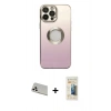 MARSİLYAN™- iPhone 13 Pro Max Kılıf Kutup Yansıma Özel Seri - Siyah 6D Mat Seramik Hayalet Nano Ekran Koruyucu + Rainbow Kamera Lens Koruma Cam - BZ