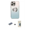 MARSİLYAN™- iPhone 13 Pro Max Kılıf Kutup Yansıma Özel Seri - Siyah 6D Mat Seramik Hayalet Nano Ekran Koruyucu + Renkli Kamera Lens Koruma Cam - YL