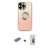 MARSİLYAN™- iPhone 13 Pro Max Kılıf Kutup Yansıma Özel Seri - Siyah 6D Mat Seramik Hayalet Nano Ekran Koruyucu + Renkli Kamera Lens Koruma Cam - PE