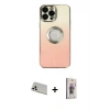 MARSİLYAN™- iPhone 13 Pro Max Kılıf Kutup Yansıma Özel Seri - Siyah Bilvis 3D Cam Ekran Koruyucu + Rainbow Kamera Lens Koruma Cam - BZ