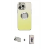 MARSİLYAN™- iPhone 13 Pro Max Kılıf Kutup Yansıma Özel Seri - Siyah Bilvis 3D Cam Ekran Koruyucu + Rainbow Kamera Lens Koruma Cam - BZ