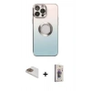 MARSİLYAN™- iPhone 13 Pro Max Kılıf Kutup Yansıma Özel Seri - Siyah Bilvis 3D Cam Ekran Koruyucu + Pers Alüminyum Kamera Lens - GD