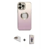 MARSİLYAN™- iPhone 13 Pro Max Kılıf Kutup Yansıma Özel Seri - Siyah Bilvis 3D Cam Ekran Koruyucu + Pers Alüminyum Kamera Lens - GD