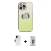 MARSİLYAN™- iPhone 13 Pro Max Kılıf Kutup Yansıma Özel Seri - Siyah Bilvis 3D Cam Ekran Koruyucu + Shine Kamera Lens - GD