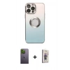 MARSİLYAN™- iPhone 13 Pro Max Kılıf Kutup Yansıma Özel Seri - Siyah Bilvis 3D Cam Ekran Koruyucu + Neon Fosforlu Kamera Lens - YL