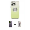 MARSİLYAN™- iPhone 13 Pro Max Kılıf Kutup Yansıma Özel Seri - Siyah Bilvis 3D Cam Ekran Koruyucu + Neon Fosforlu Kamera Lens - YL