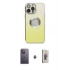 MARSİLYAN™- iPhone 13 Pro Max Kılıf Kutup Yansıma Özel Seri - Siyah Bilvis 3D Cam Ekran Koruyucu + Neon Fosforlu Kamera Lens - BZ